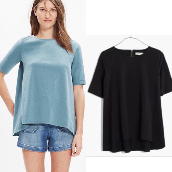 Madewell Tops - Madewell black back zip swing tee